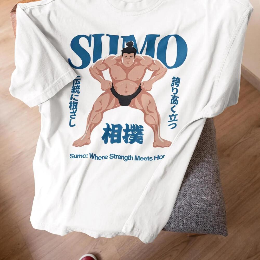 Japan Sumo Wrestling Shirt, 90S Anime Shirt, Japanese Streetwear, Harajuku